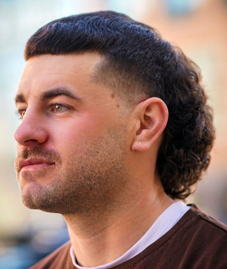 Buzzed Mullet with Temple Taper haircut
