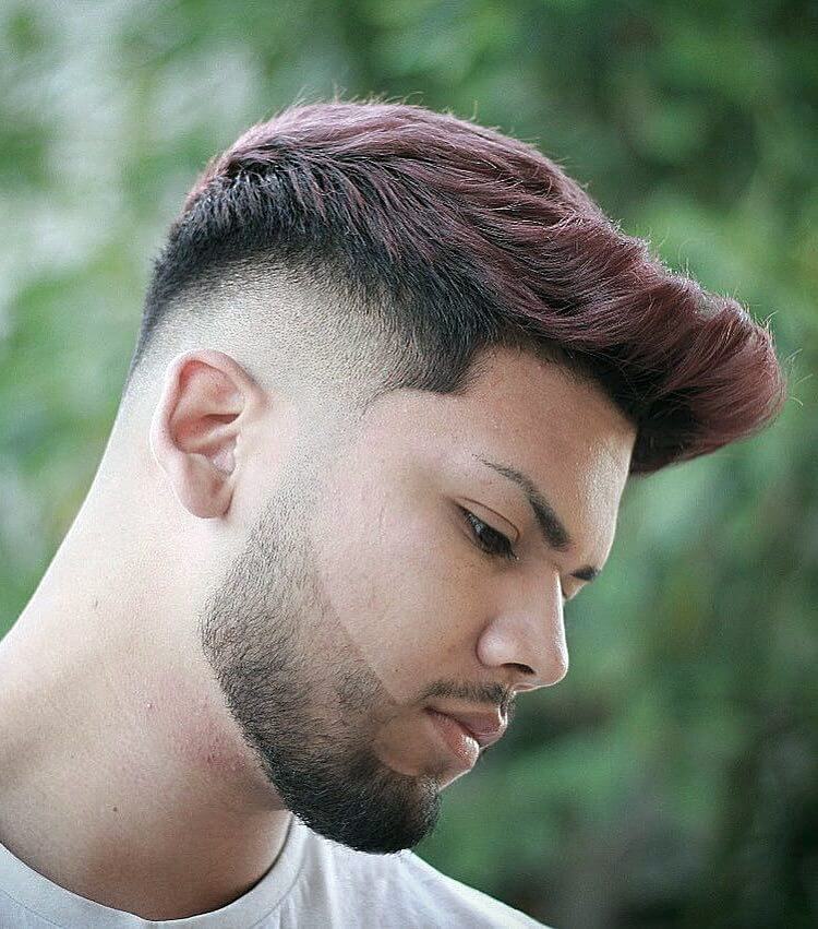 Elegant Brushed Up Top with Sleek Temple Fade haircut