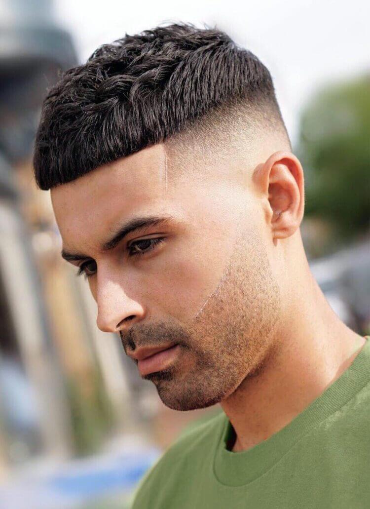 French Crop with Sleek Taper Fade haircut