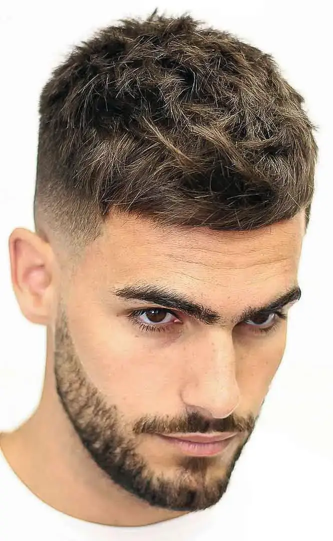 Natural Textured Top and Short Fringe haircut