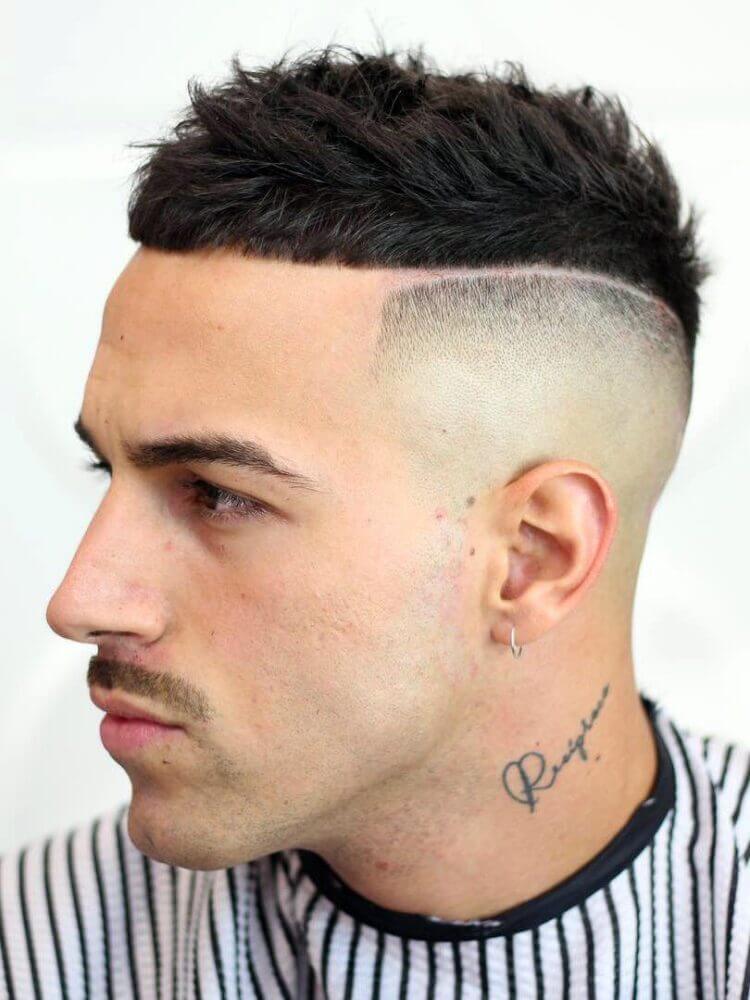 Short French Crop with Disconnected Fade hairstyle
