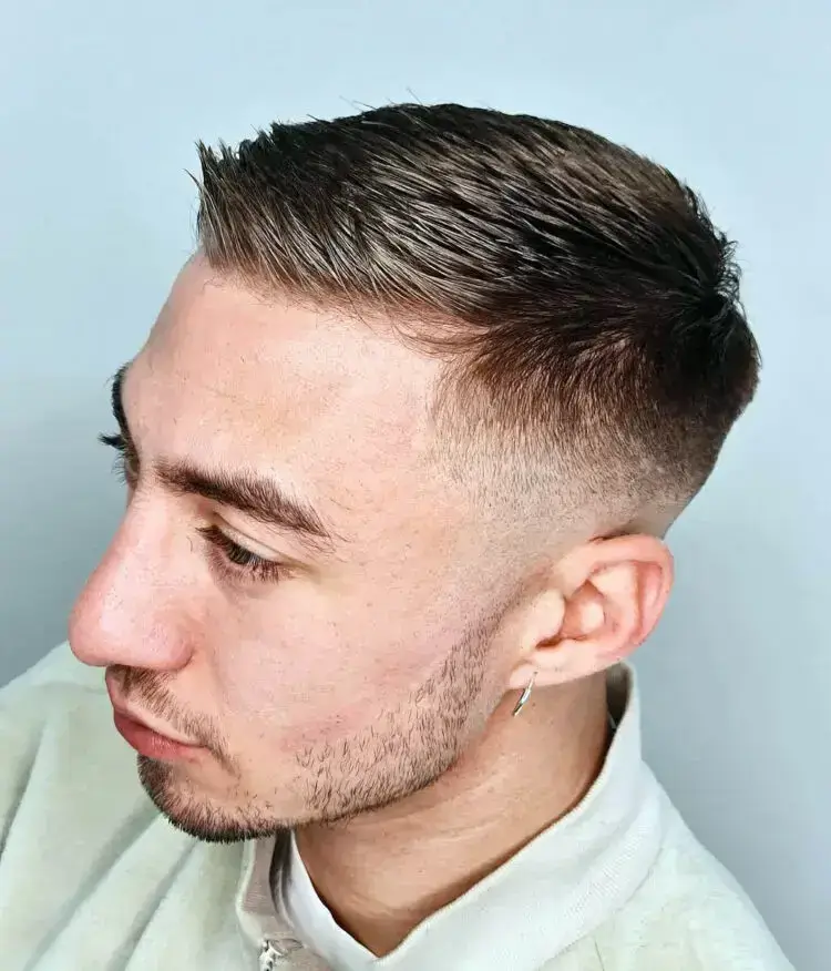 Spiked-Up Fringe with Skin Fade haircut