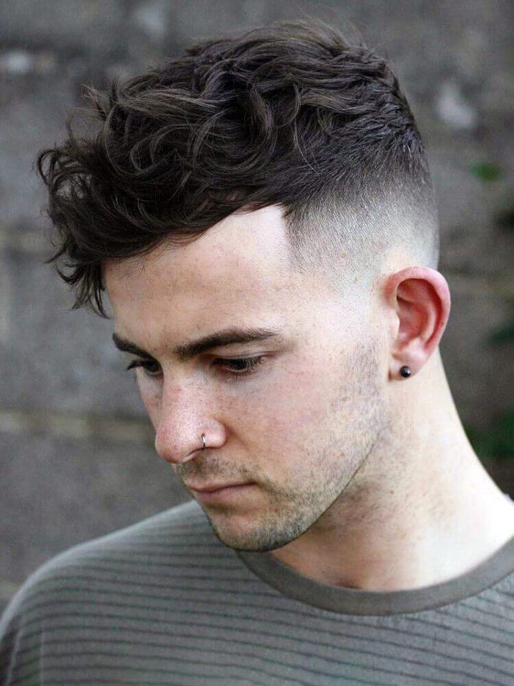 Wavy Top with Mild Line Up haircut