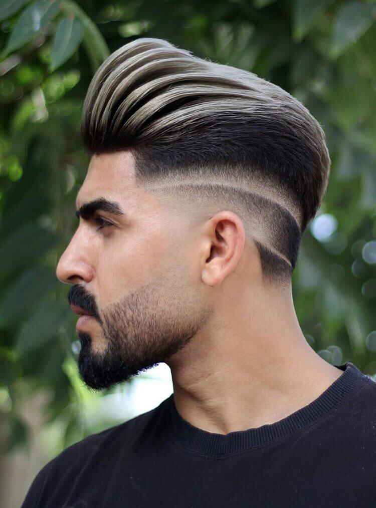To Dye For Pompadour with Designer Fade haircut