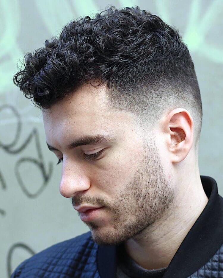 Curly Top with Mid Fade haircut