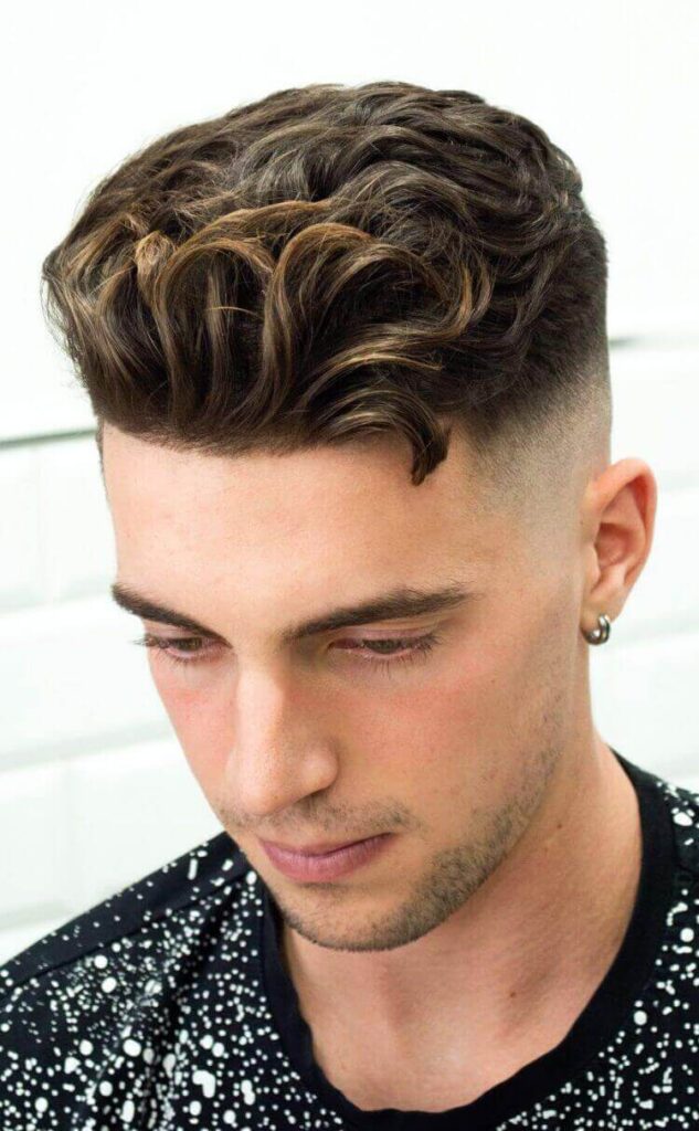 Curly Undercut with a Disconnected Fade + Line up haircut