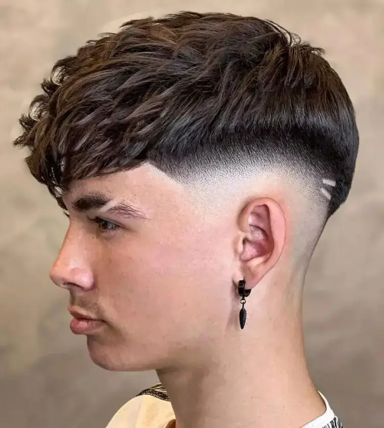 Drop Fade with Choppy Textured Top haircut