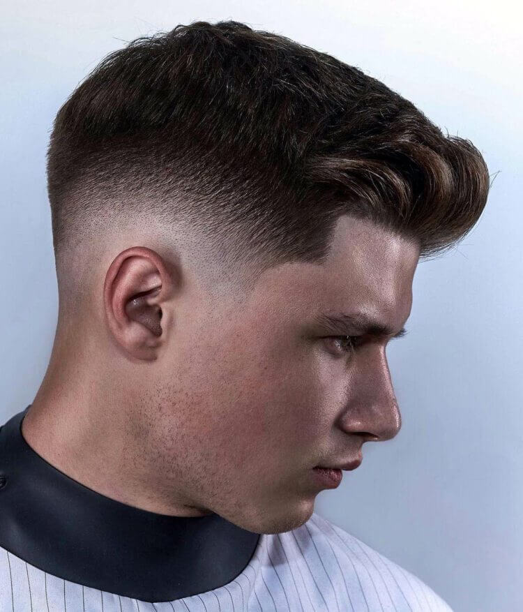 Neat Taper Fade with Side Parted Puff haircut