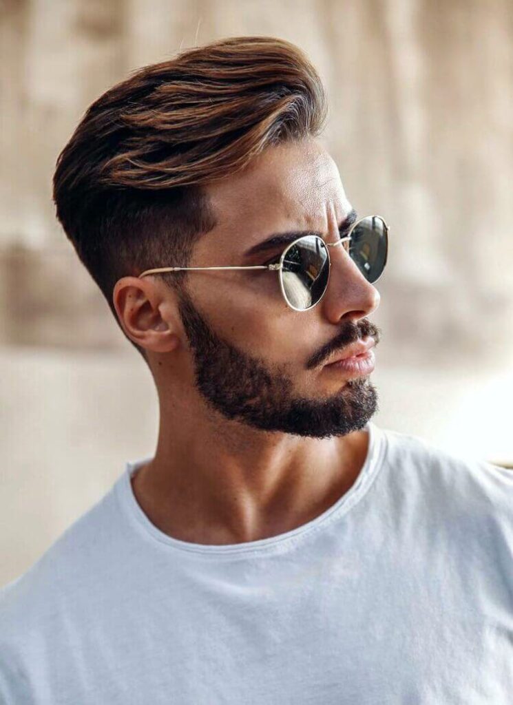 Semi Wavy Top with Low Key Line Up haircut
