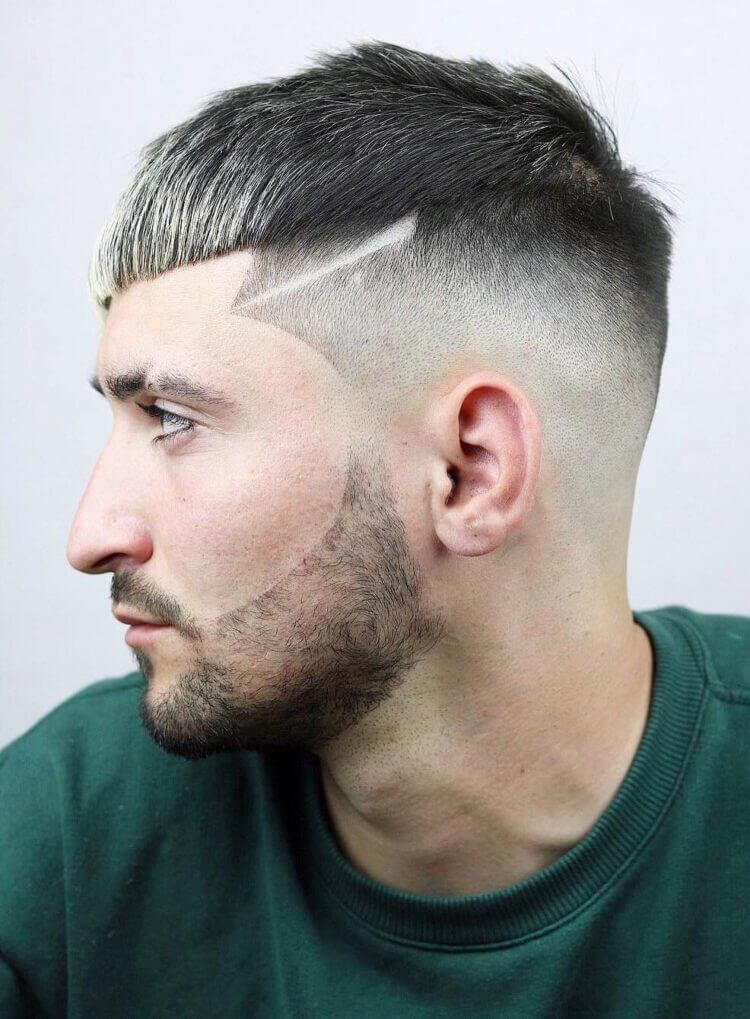 Slit and Line Up with Dyed Front haircut