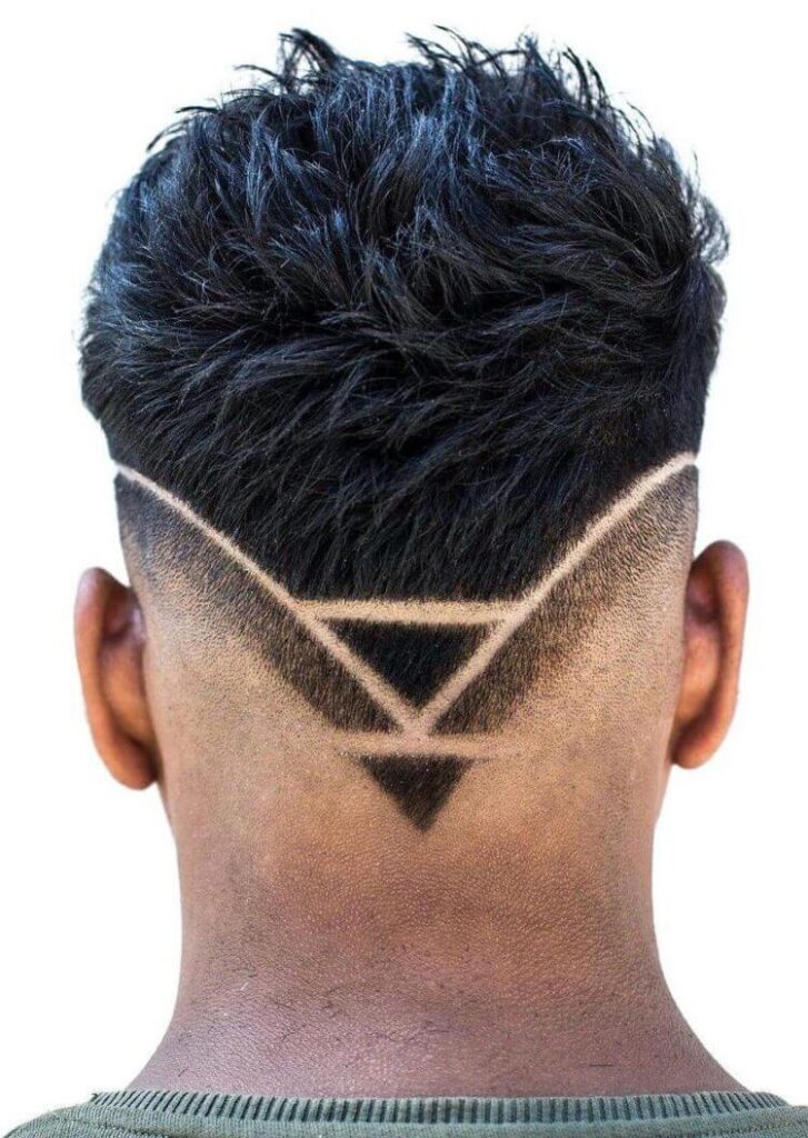 Triangular Neckline haircut