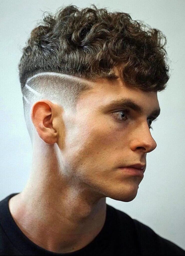 Undercut Curled Slit Shaved High Fade haircut